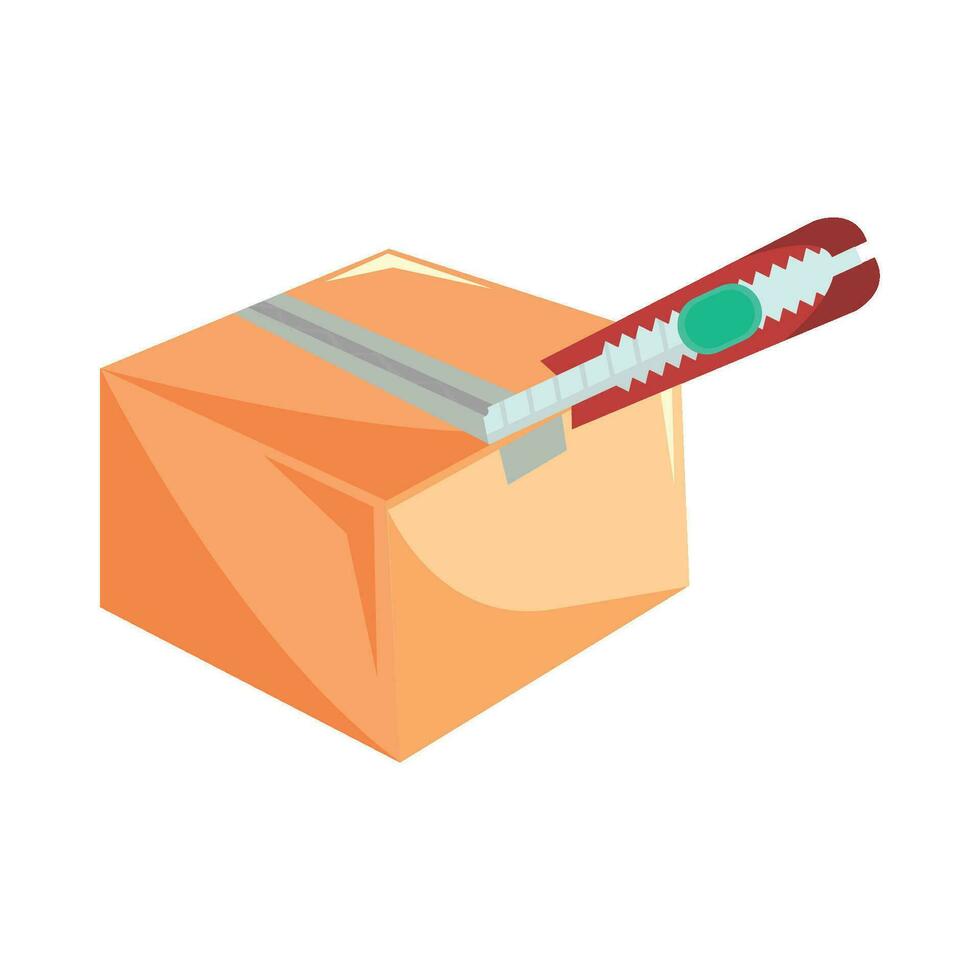 cortador en caja ilustración vector