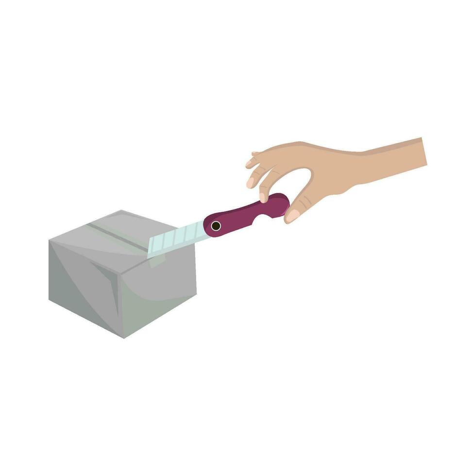 cutter in box illustration vector