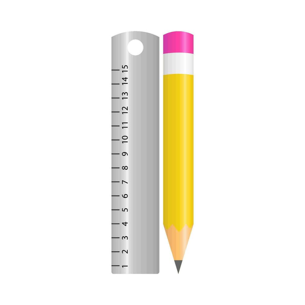 ruler with pencil illustration vector
