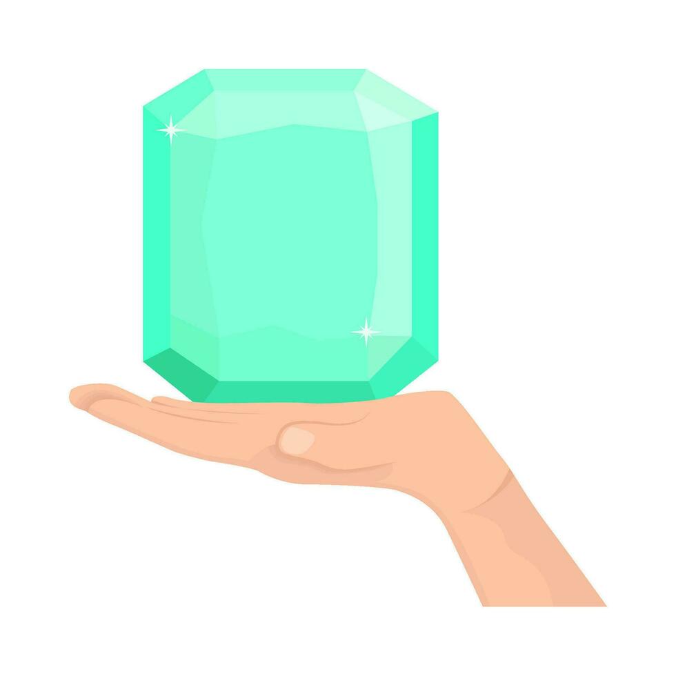 diamante joyería en mano ilustración vector