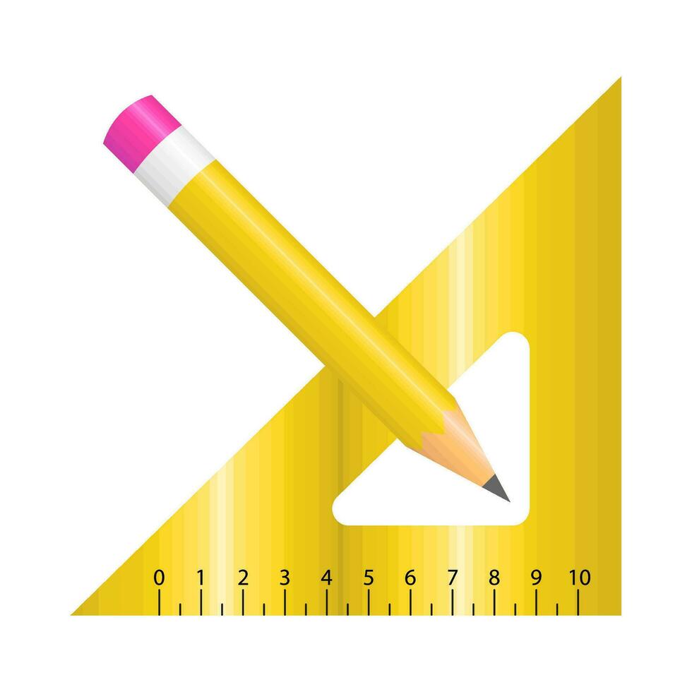 ruler with pencil illustration vector