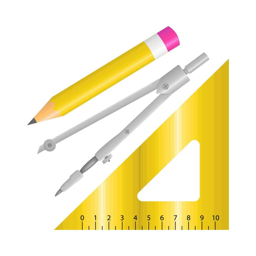 ruler, period with pencil illustration vector