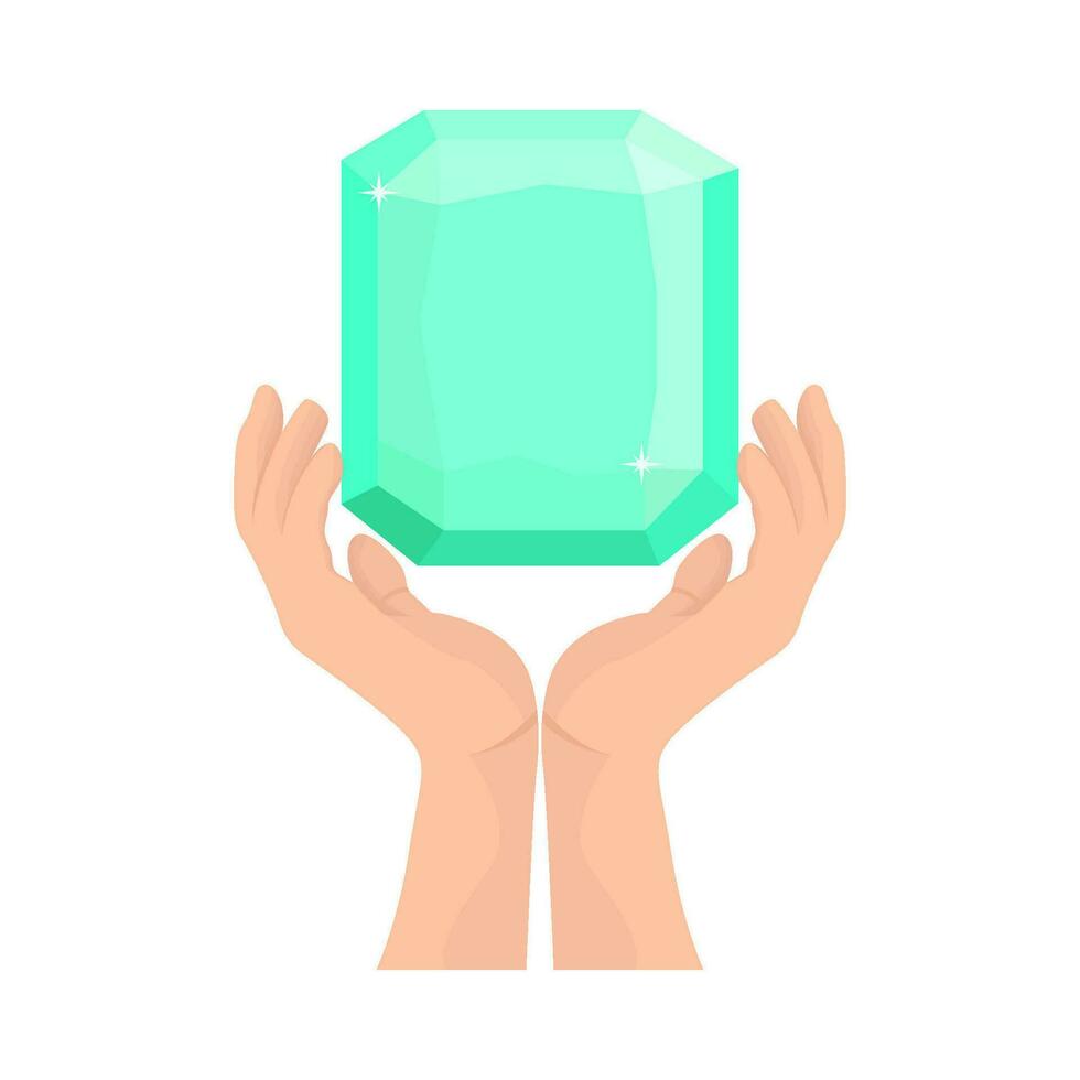 diamante en mano ilustración vector