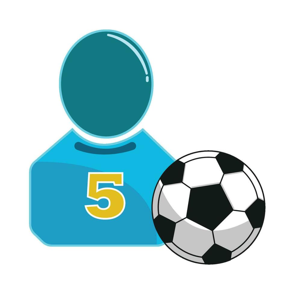 soccer playing with soccerball illustration vector