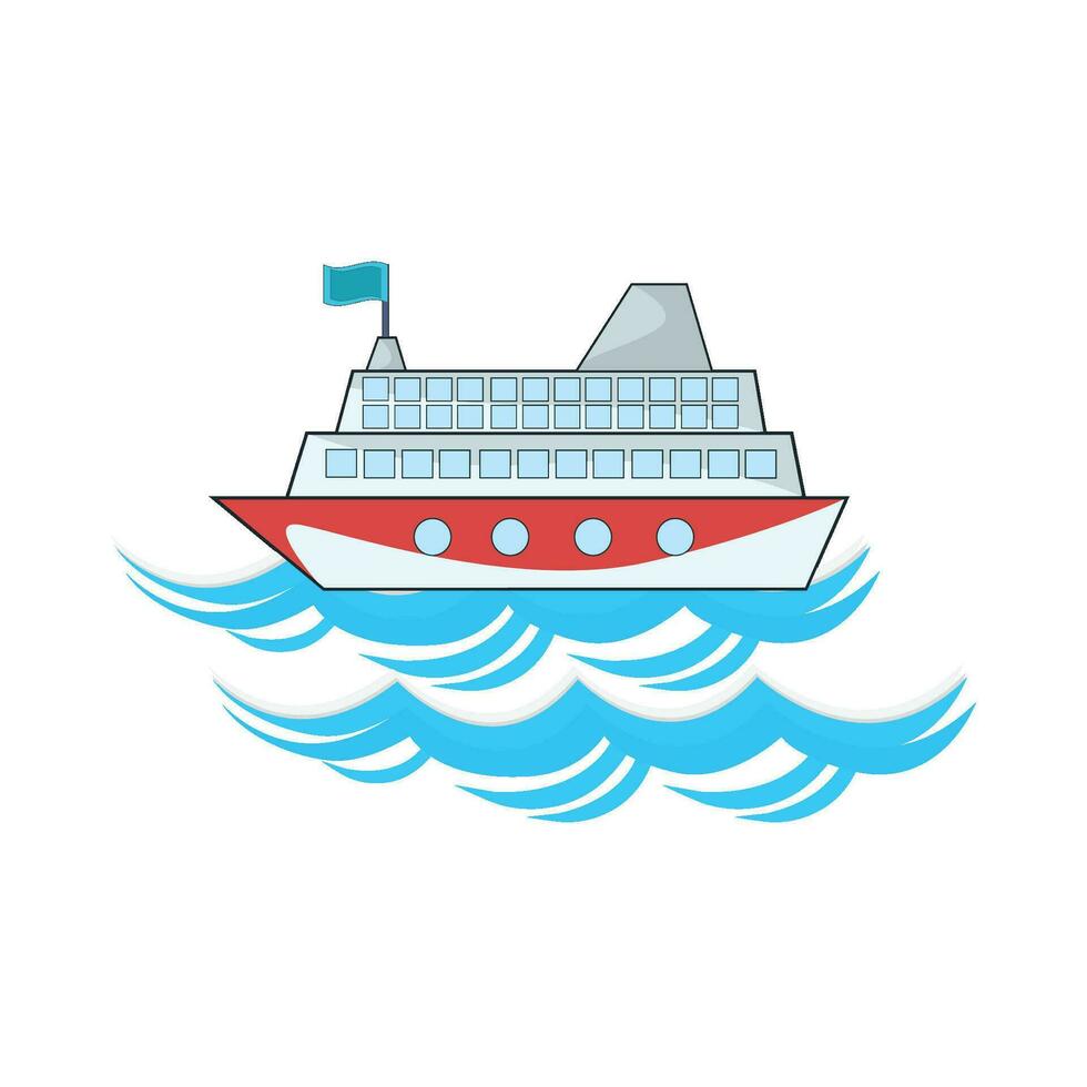 cruise ship in sea illustration vector