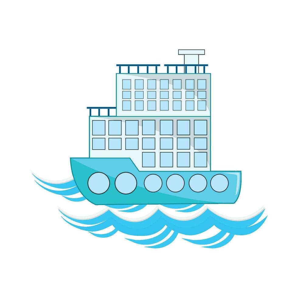 cruise ship in sea illustration vector