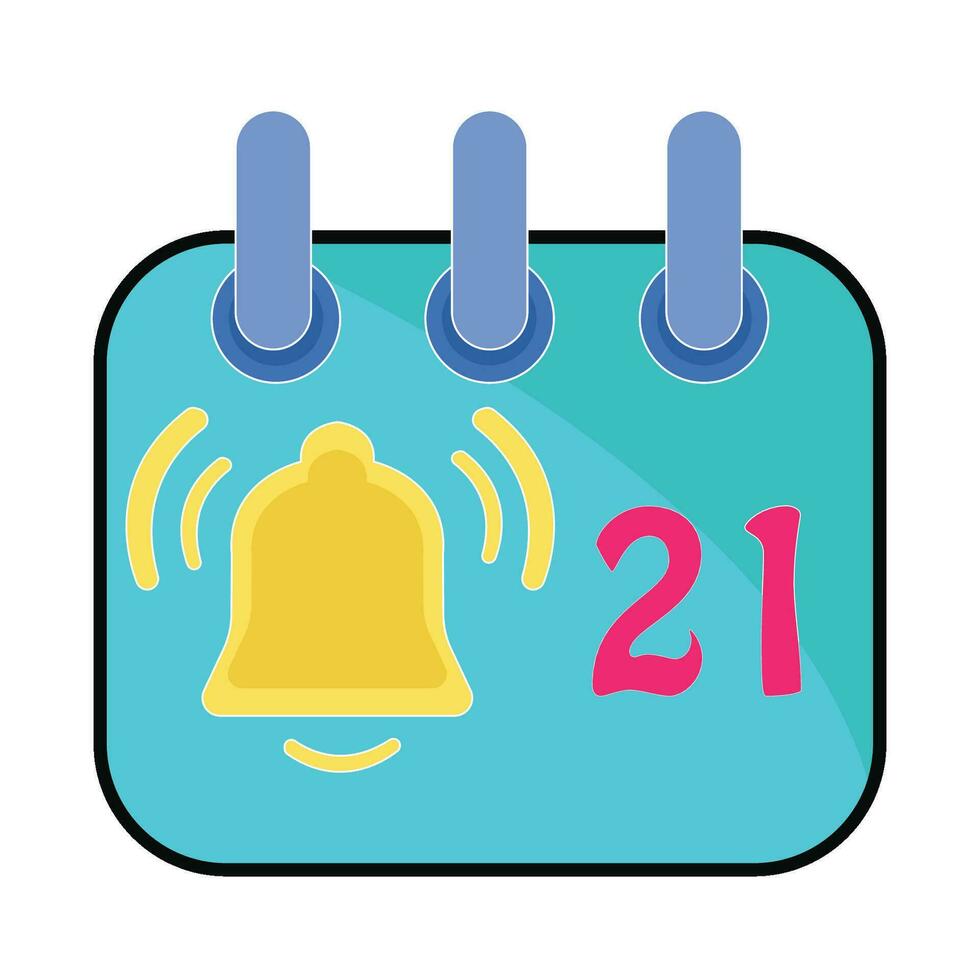 bell in calendar illustration vector