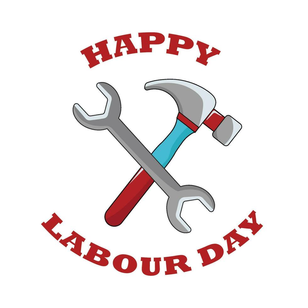 wrench tools  with hammer illustration vector
