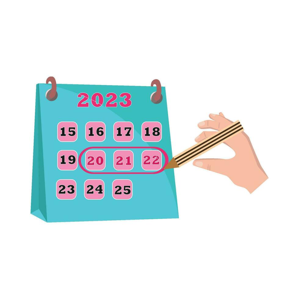 calendar with pencil illustration vector