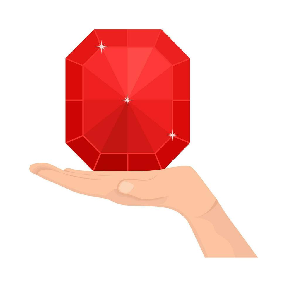 diamond in hand illustration vector