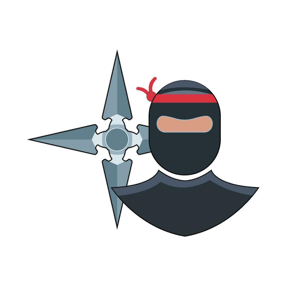 shuriken with ninja japan illustration vector