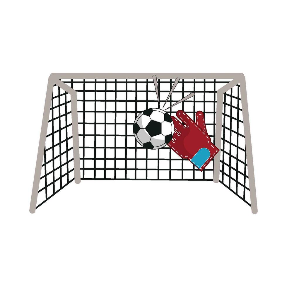 soccerball in goalkeeper illustration vector