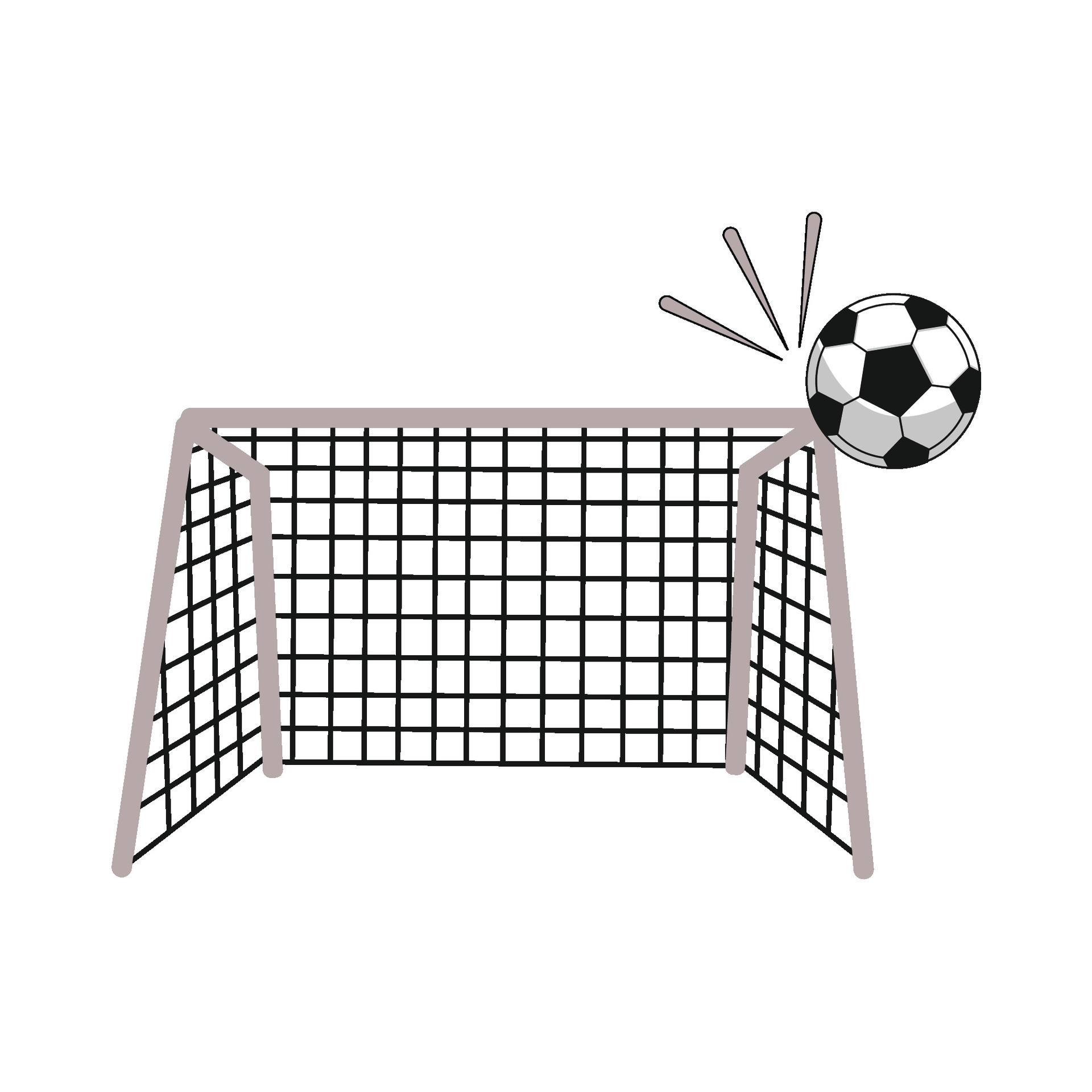 soccerball in goal net illustration 36198914 Vector Art at Vecteezy