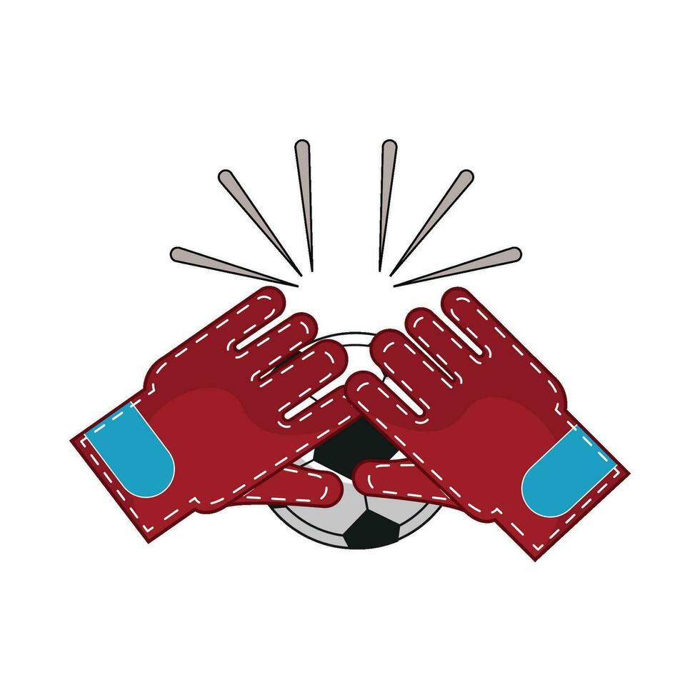 soccerball in  goalkeeper illustration vector