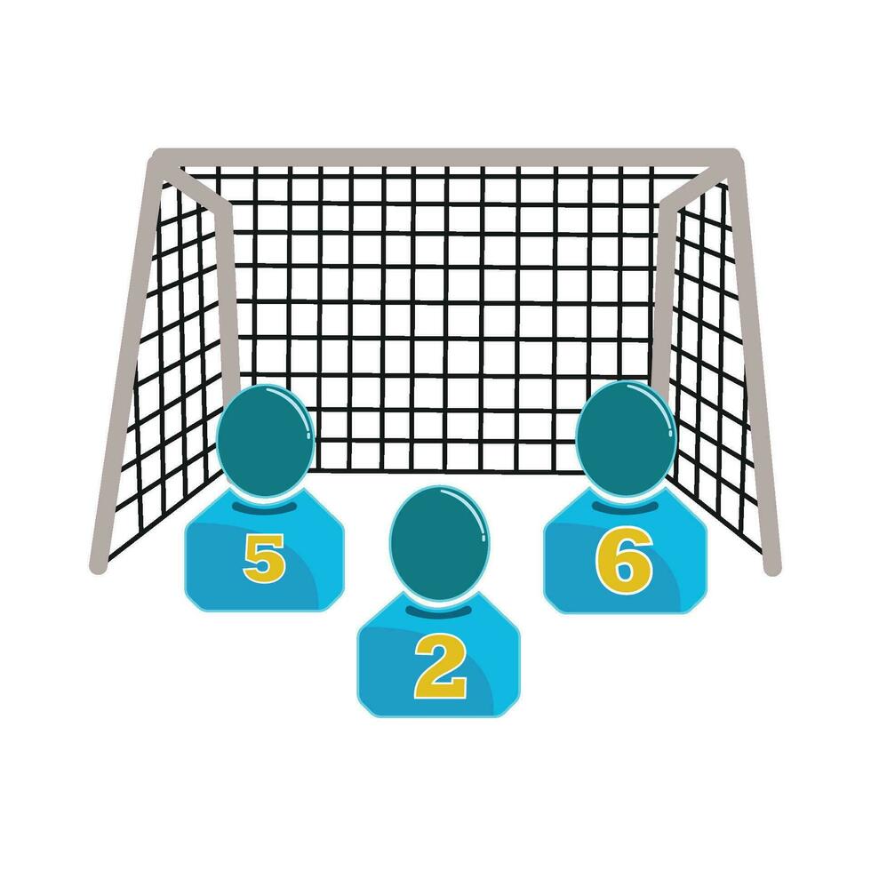 soccerplaying with goal net  illustration vector