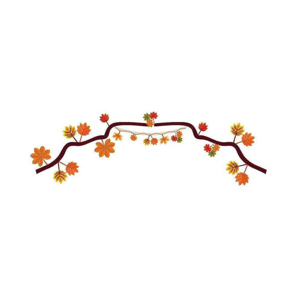maple autumn decoration vector
