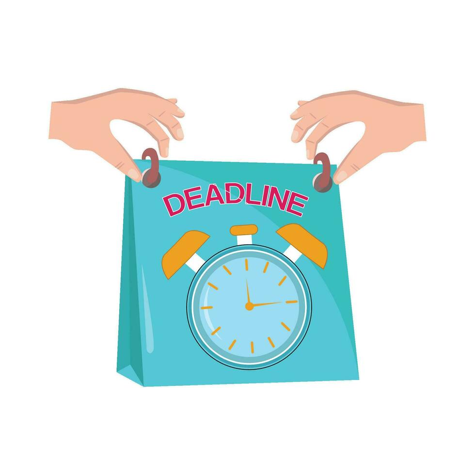 deadline calendar in hand illustration vector