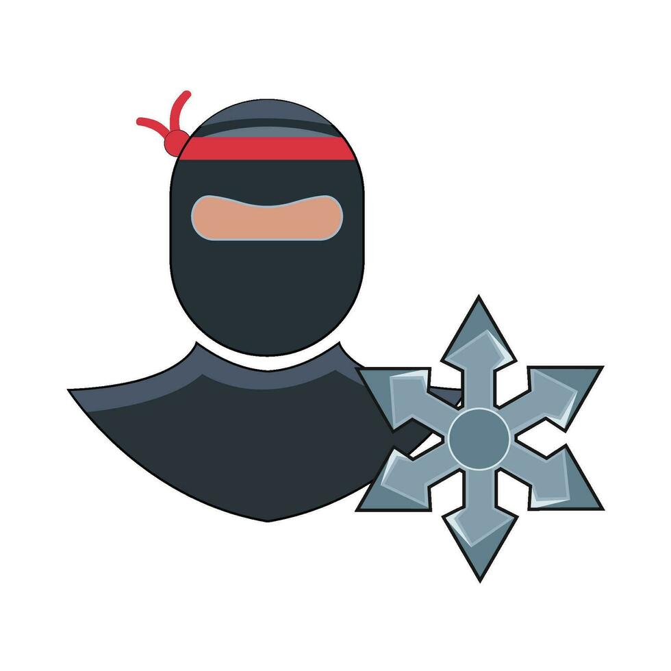 shuriken con ninja Japón ilustración vector