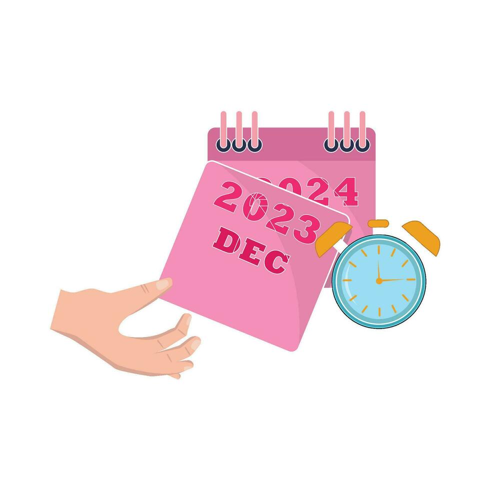 calendar with hand illustration vector