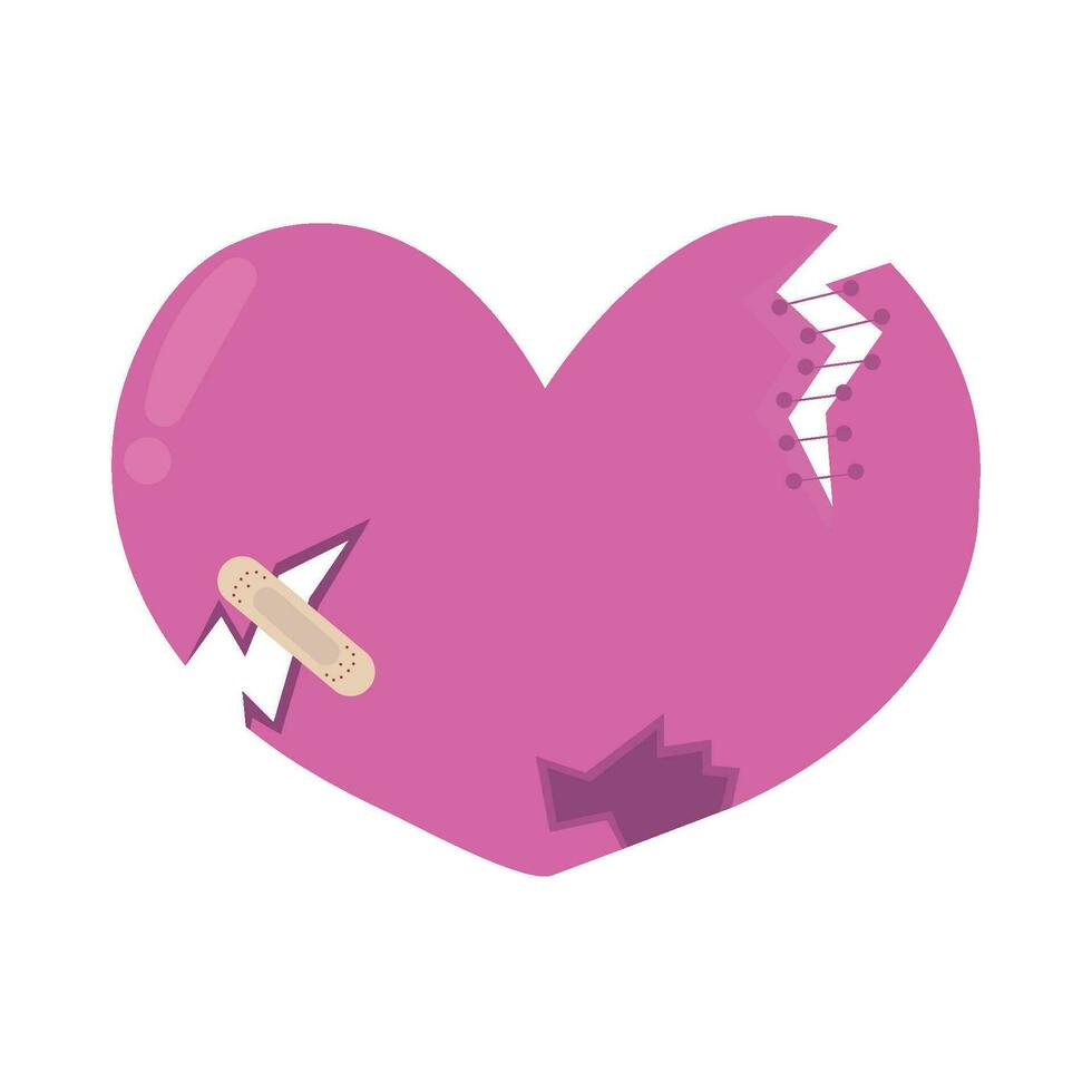 broken heart illustration vector