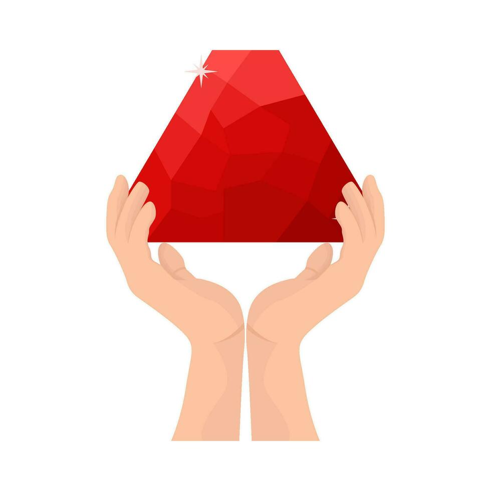 diamond in hand illustration vector