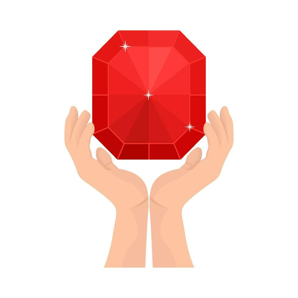 diamond in hand illustration vector