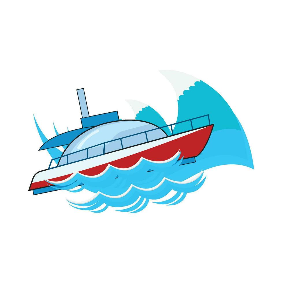 boat in sea illustration vector