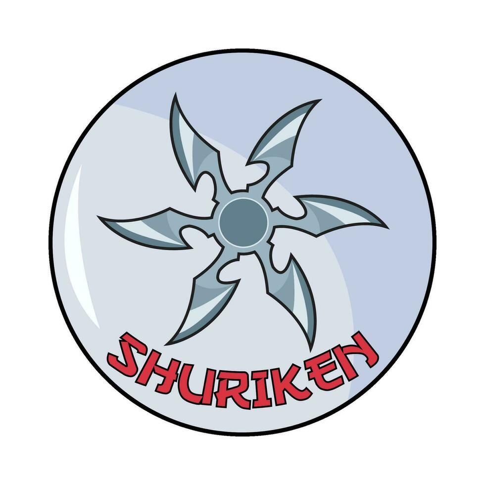 shuriken in button illustration vector