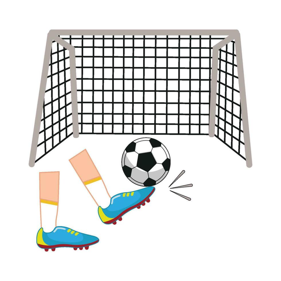 futsal with goal net illustration vector