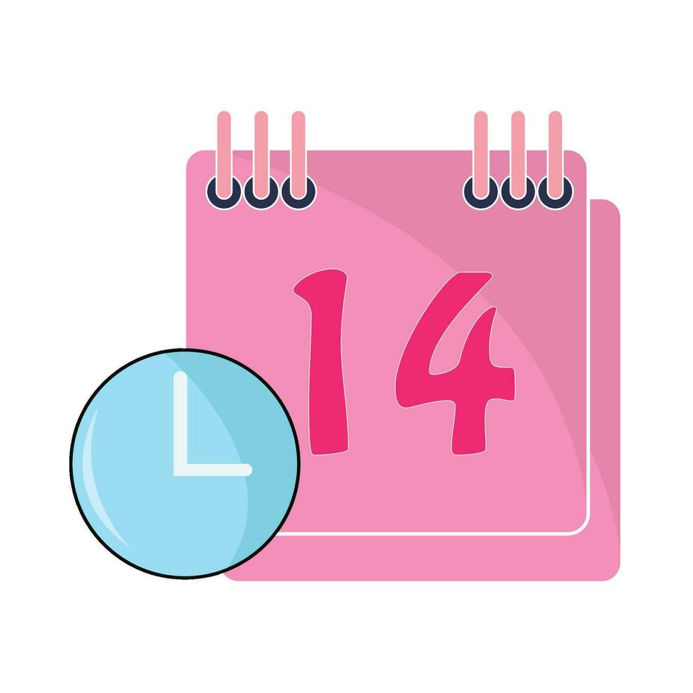 calendario con reloj hora ilustración vector