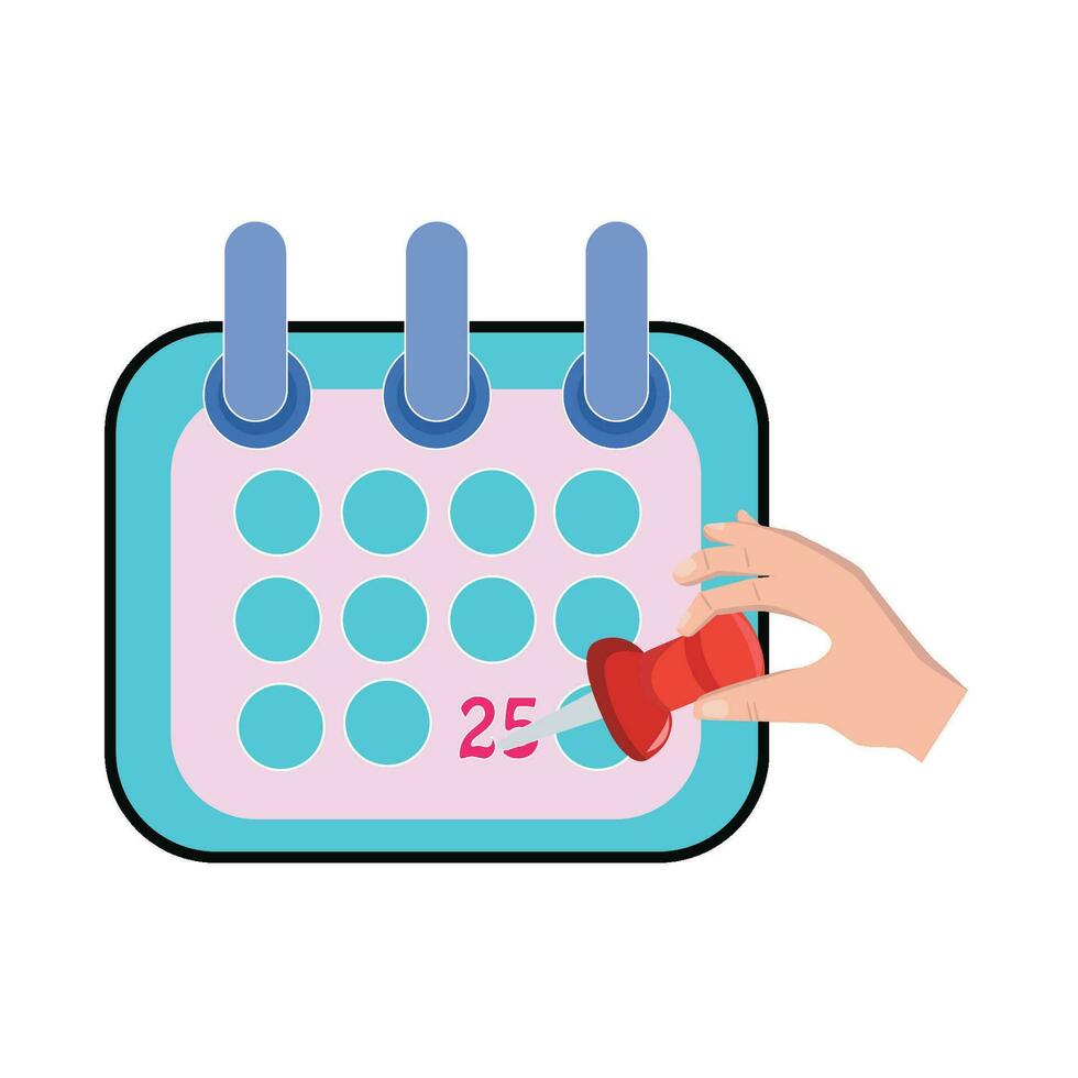 calendar with hand illustration vector