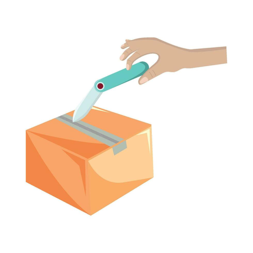 cutter in box illustration vector