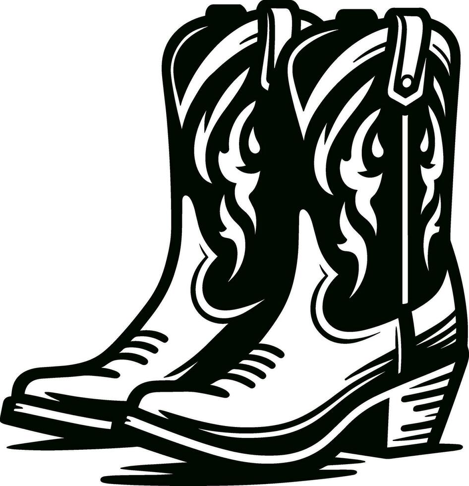 occidental vaquero botas vector