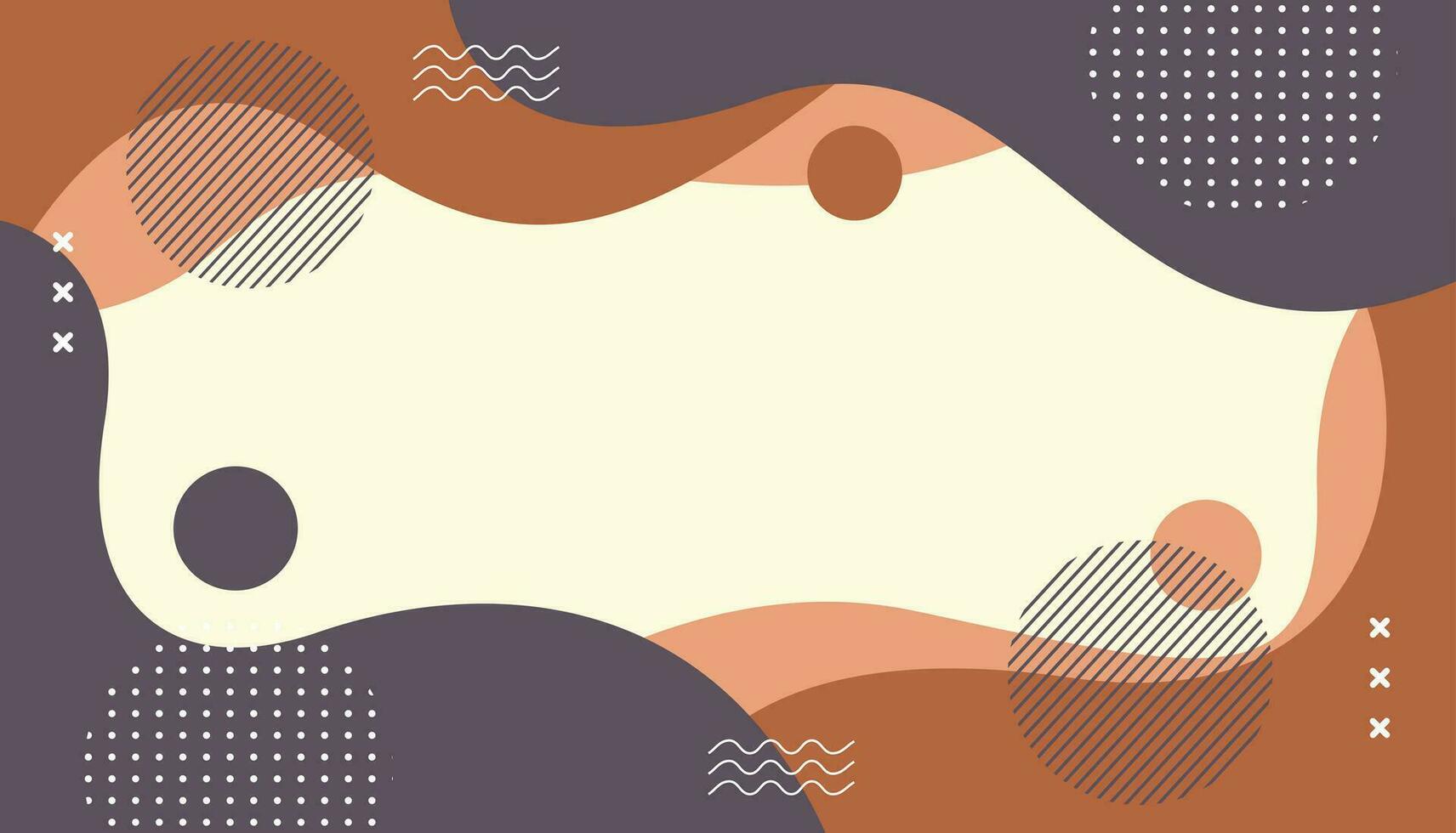 Abstract background minimalist, hand-drawn with geometric and organic shapes in different shades of brown. simple trendy flat vector illustration