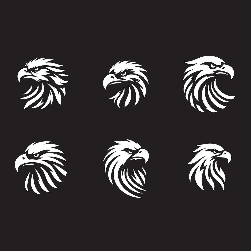 Eagle head logo template vector icon illustration design element set - vector