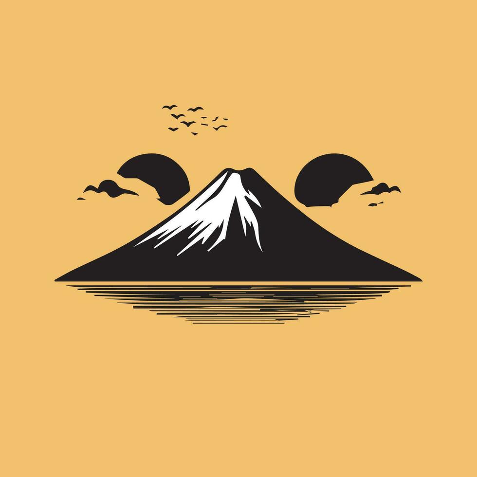 Mt. Fuji, the symbol of Japan, vector illustration.