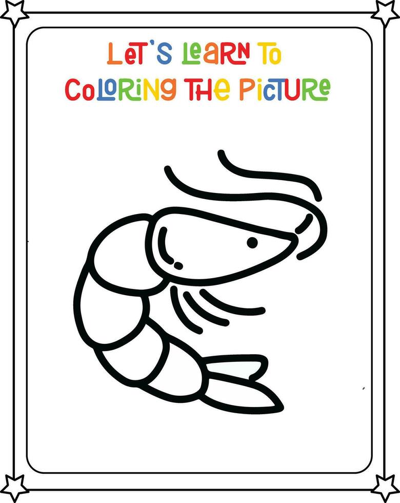 vector drawing image  shrimp