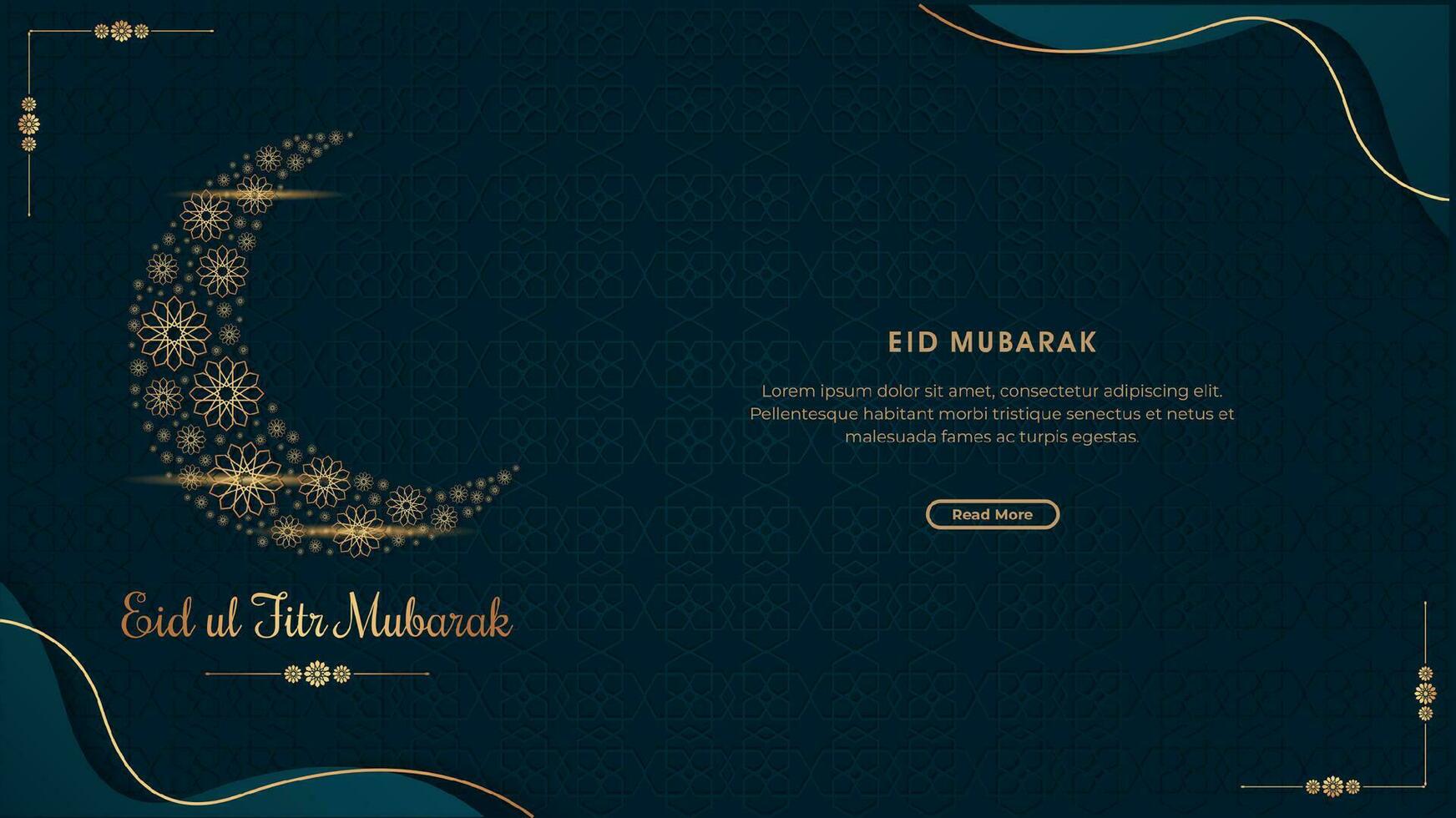 vector eid Mubarak con mezquita y texto