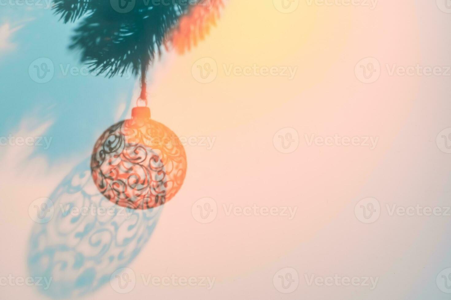 Christmas ball on Christmas tree, creative photo, new year, christmas photo