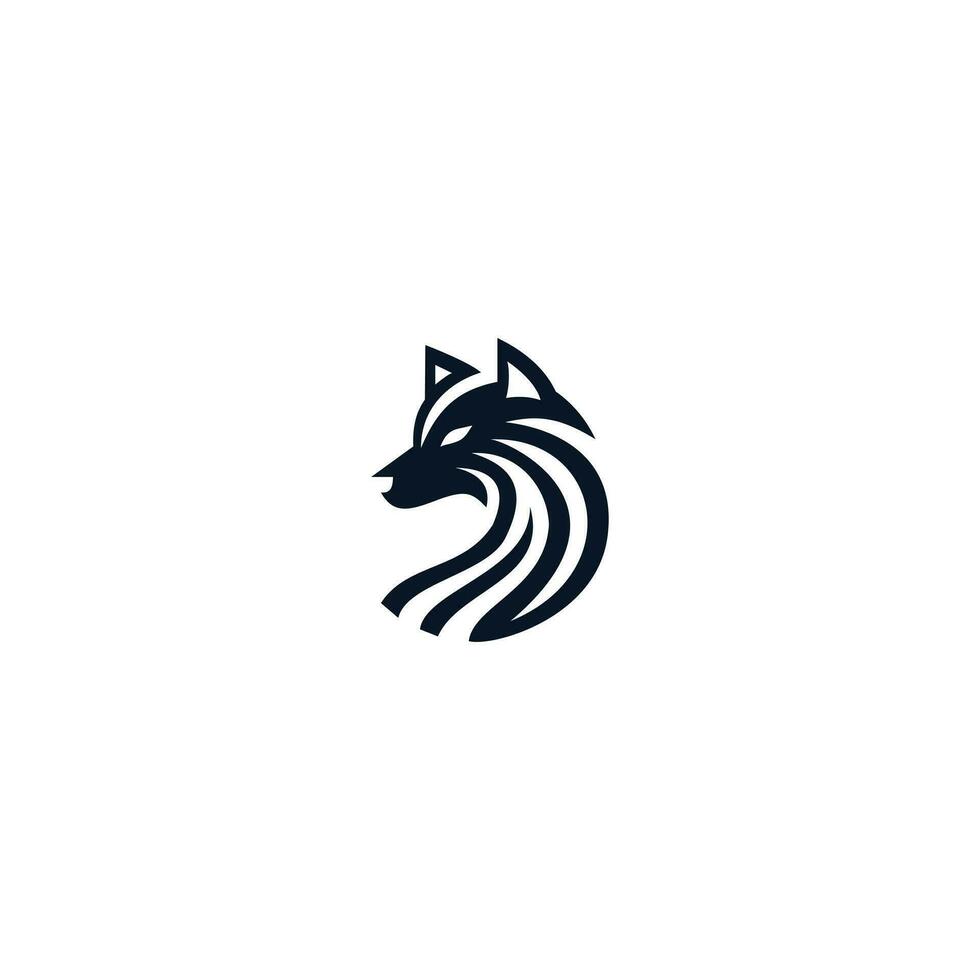 Elegant Monochrome Fox Emblem Representing Cleverness and Agility in a Minimalist Design vector