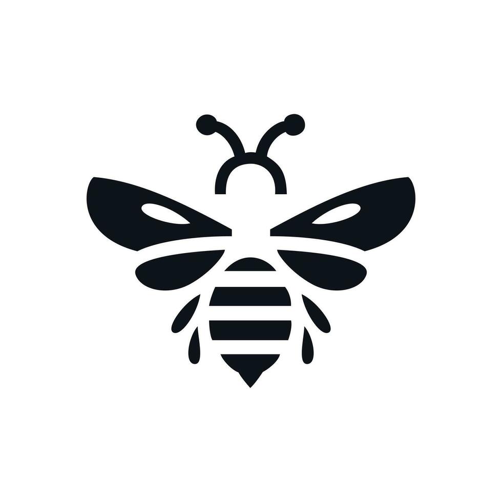 Elegant Monochrome Bee Illustration Embracing Minimalist Design Aesthetics vector