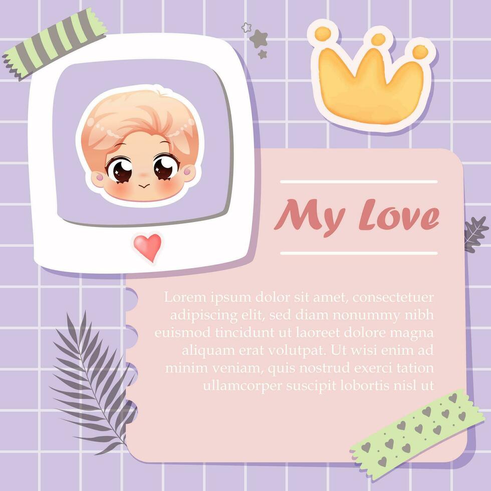 cute planner scrapbook notebook memo vector