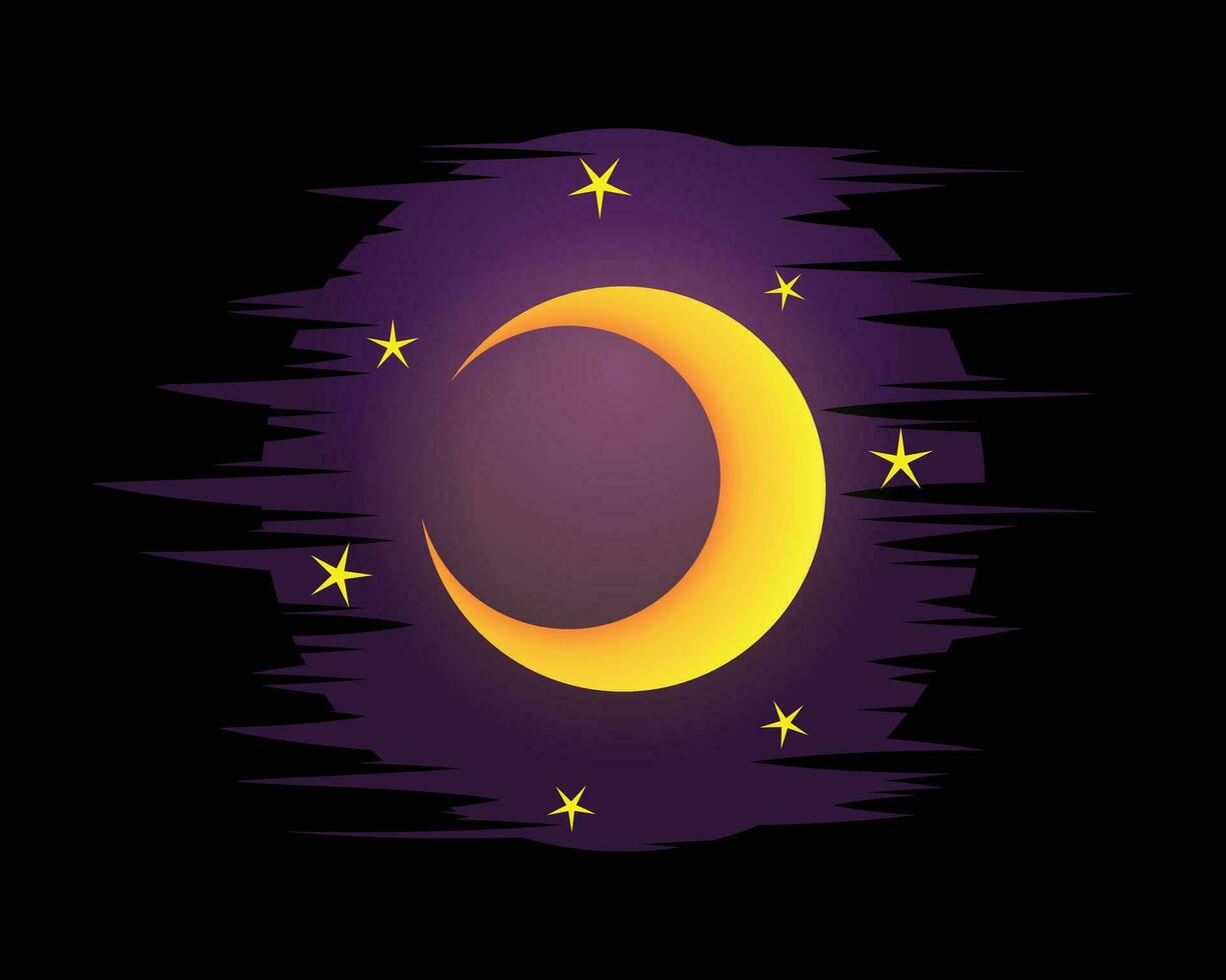 Good Night Starry Sky Illustration vector