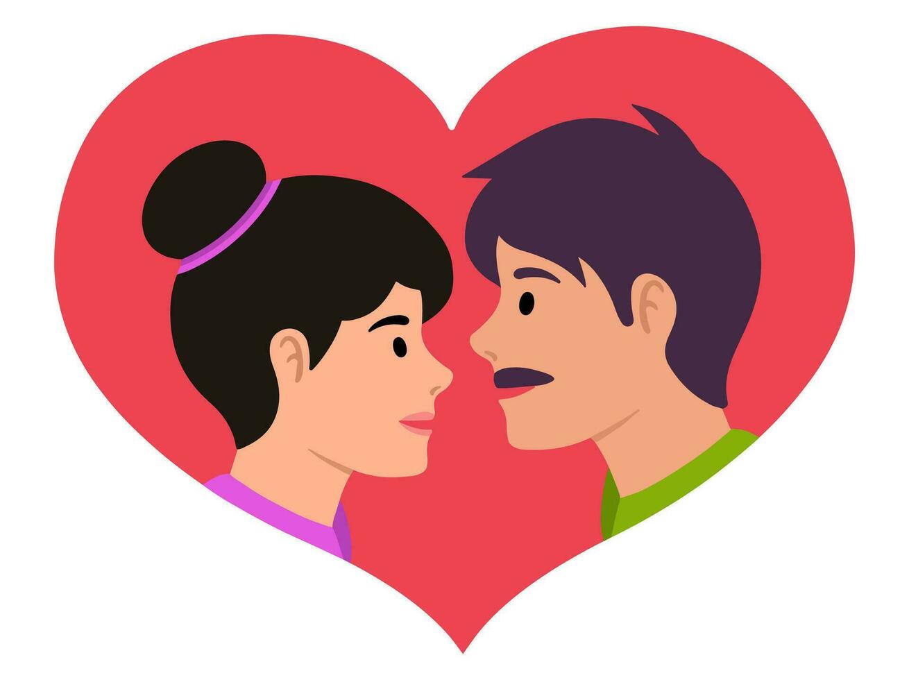 Romantic Couple Avatar Character Illustration vector