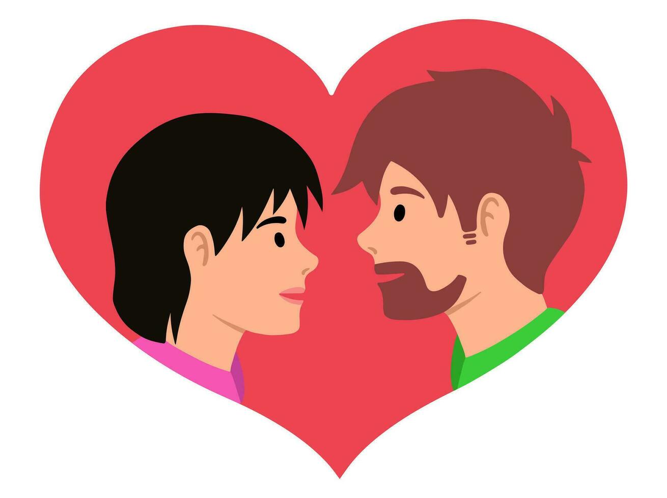 avatar personaje romántico masculino y hembra vector