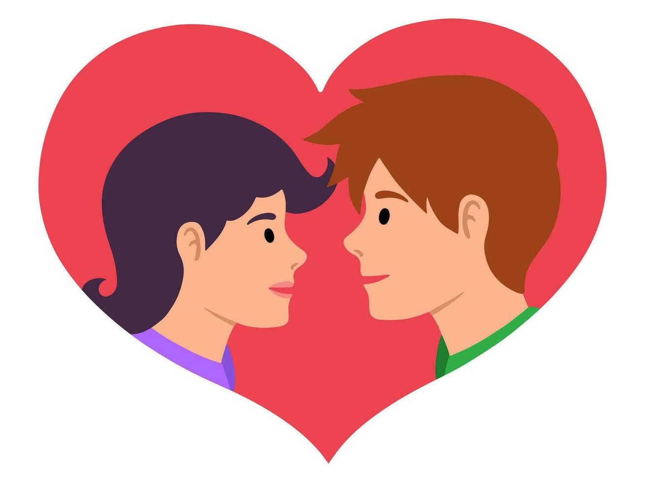 avatar personaje romántico masculino y hembra vector