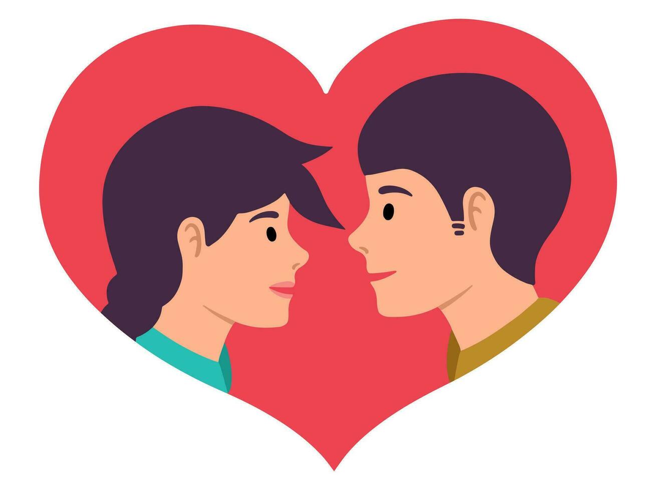 romántico masculino y hembra avatar personaje vector