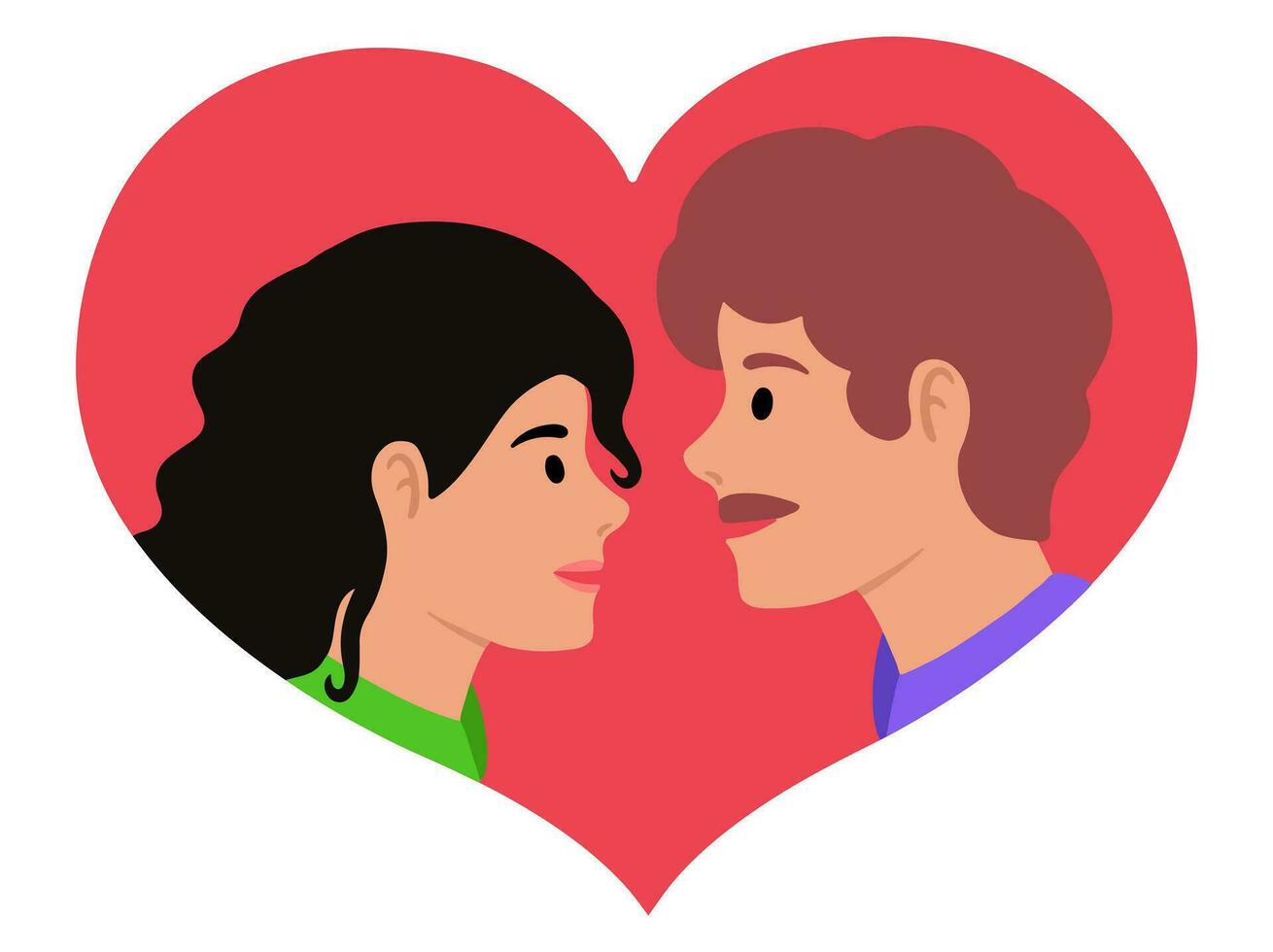 avatar personaje romántico Pareja ilustración vector