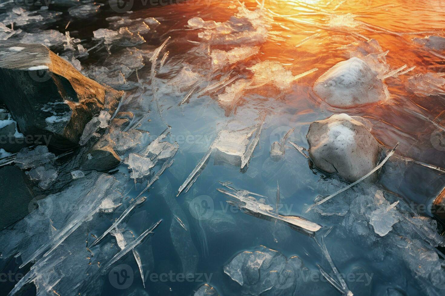 AI generated Frozen Bodies of Water - Generative AI photo