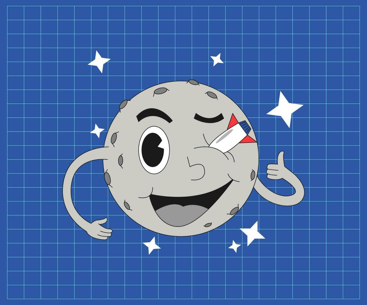 Luna dibujos animados caracter vector